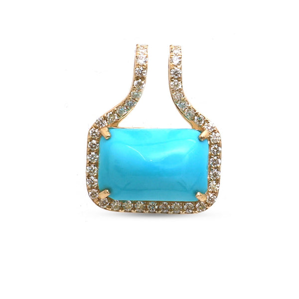 Turquoise Diamond Pendant