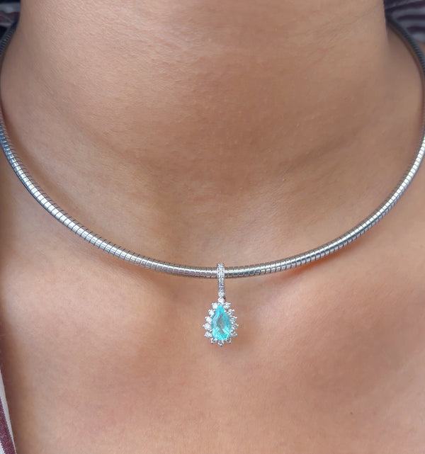 Paraiba Tourmaline Diamond Pendant
