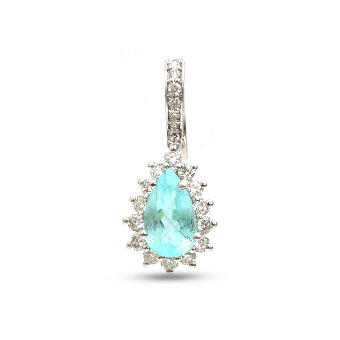 Paraiba Tourmaline Diamond Pendant