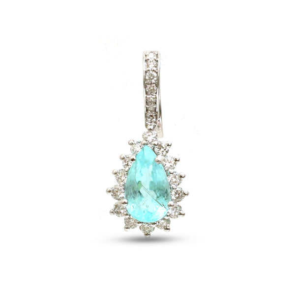 Paraiba Tourmaline Diamond Pendant