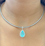 Paraiba Tourmaline Diamond Pendant