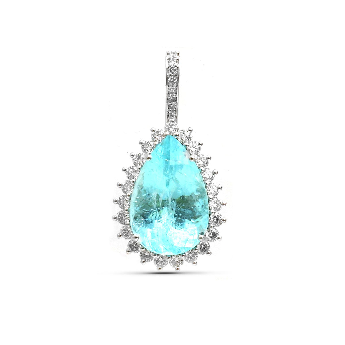 Paraiba Tourmaline Diamond Pendant