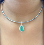 Paraiba Tourmaline Diamond Pendant