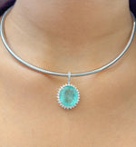 Paraiba Tourmaline Diamond Pendant