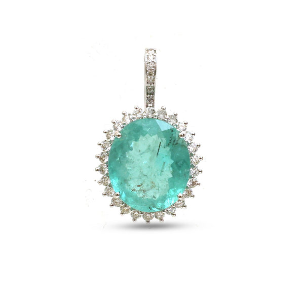 Paraiba Tourmaline Diamond Pendant