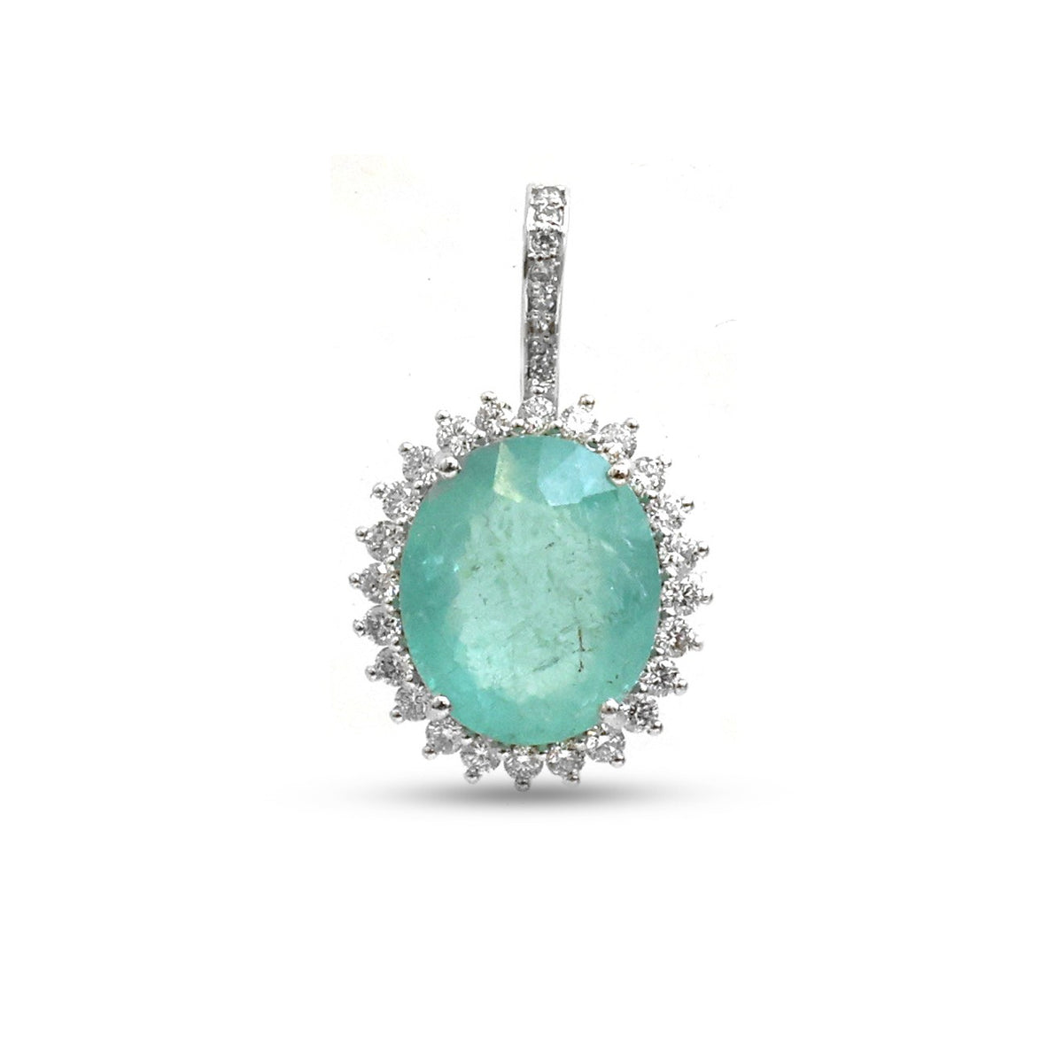 Paraiba Tourmaline Diamond Pendant
