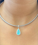 Paraiba Tourmaline Diamond Pendant