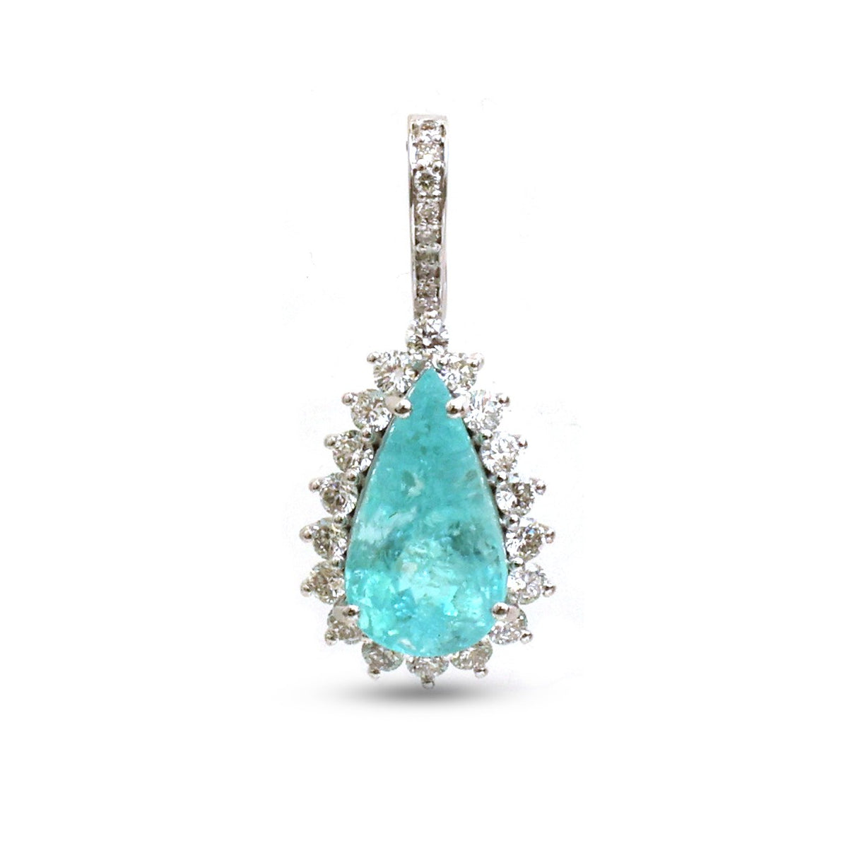 Paraiba Tourmaline Diamond Pendant