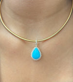 Turquoise Diamond Pendant