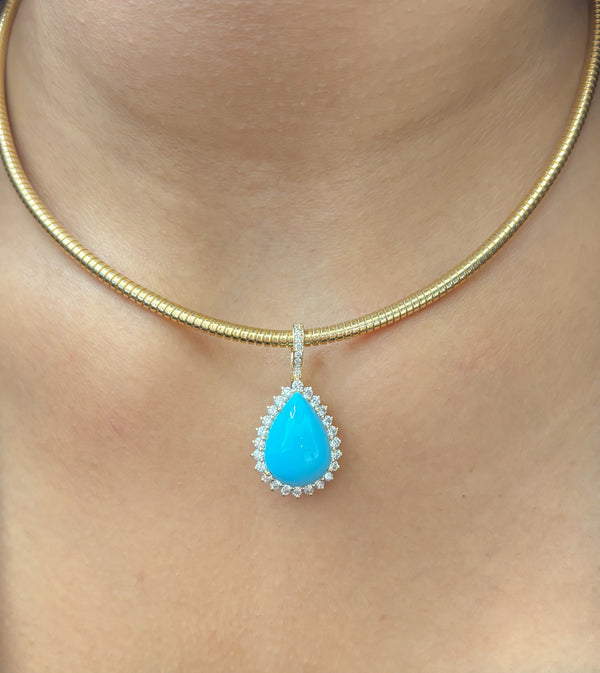 Turquoise Diamond Pendant