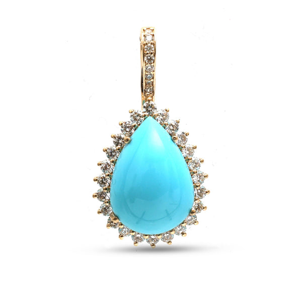 Turquoise Diamond Pendant
