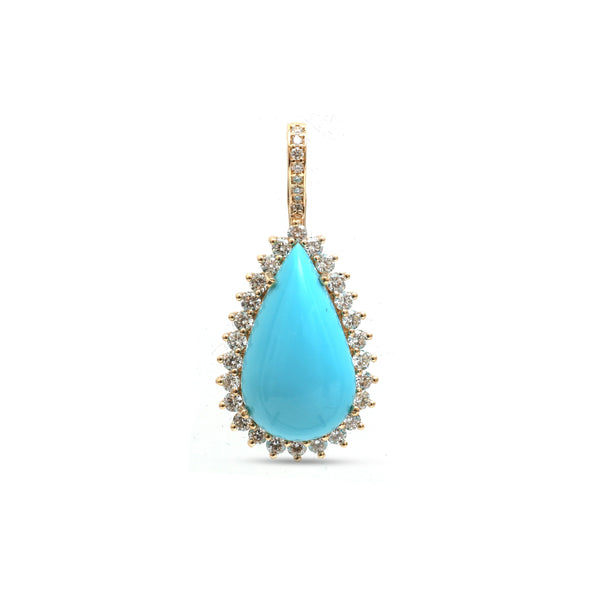 Turquoise Diamond Pendant