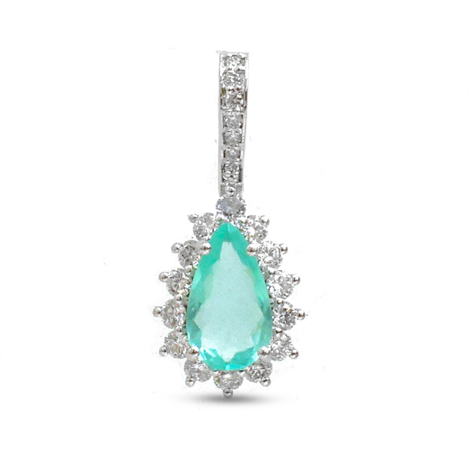 Paraiba Tourmaline Diamond Pendant