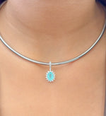 Paraiba Tourmaline Diamond Pendant