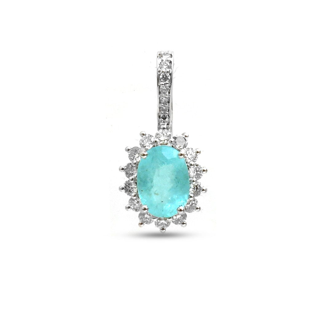 Paraiba Tourmaline Diamond Pendant