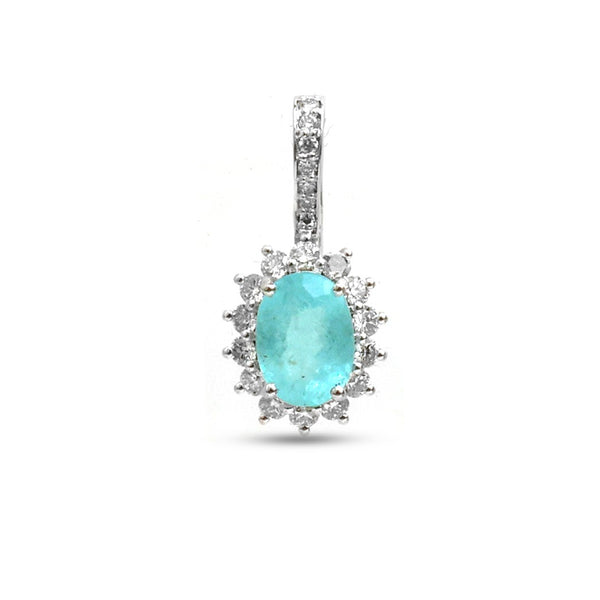 Paraiba Tourmaline Diamond Pendant