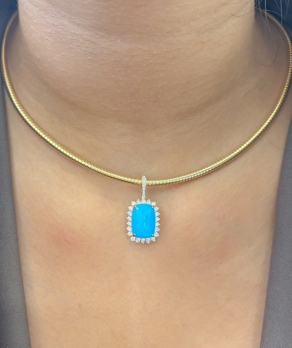 Turquoise Diamond Pendant