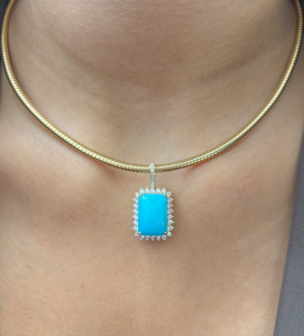 Turquoise Diamond Pendant
