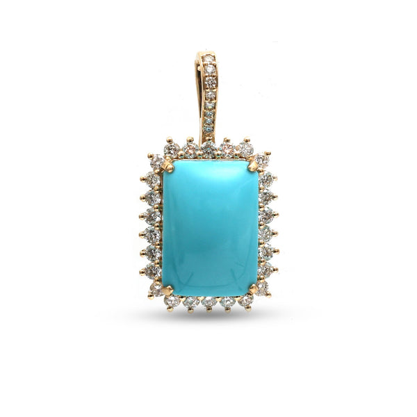 Turquoise Diamond Pendant
