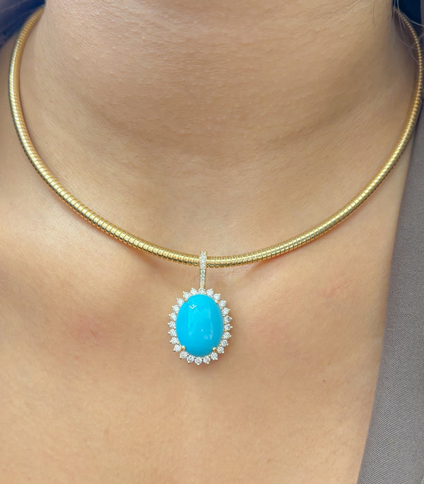Turquoise Diamond Pendant