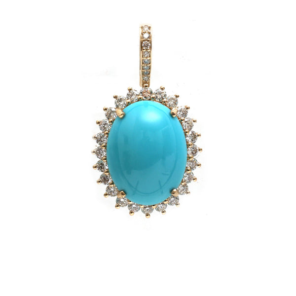 Turquoise Diamond Pendant