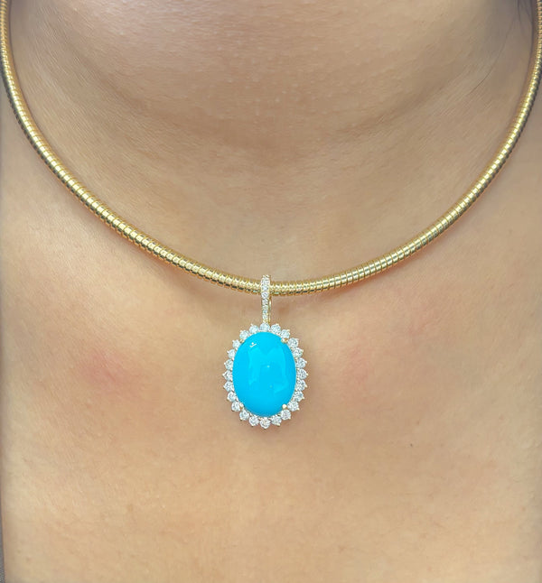 Turquoise Diamond Pendant