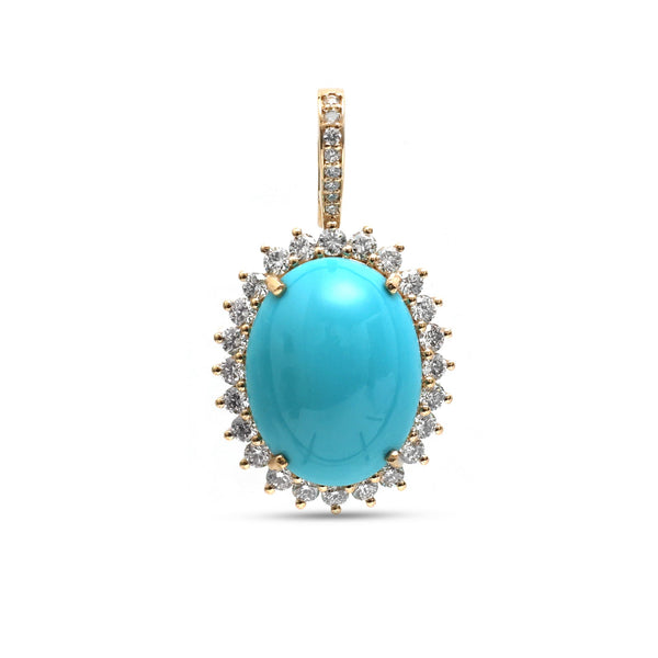 Turquoise Diamond Pendant