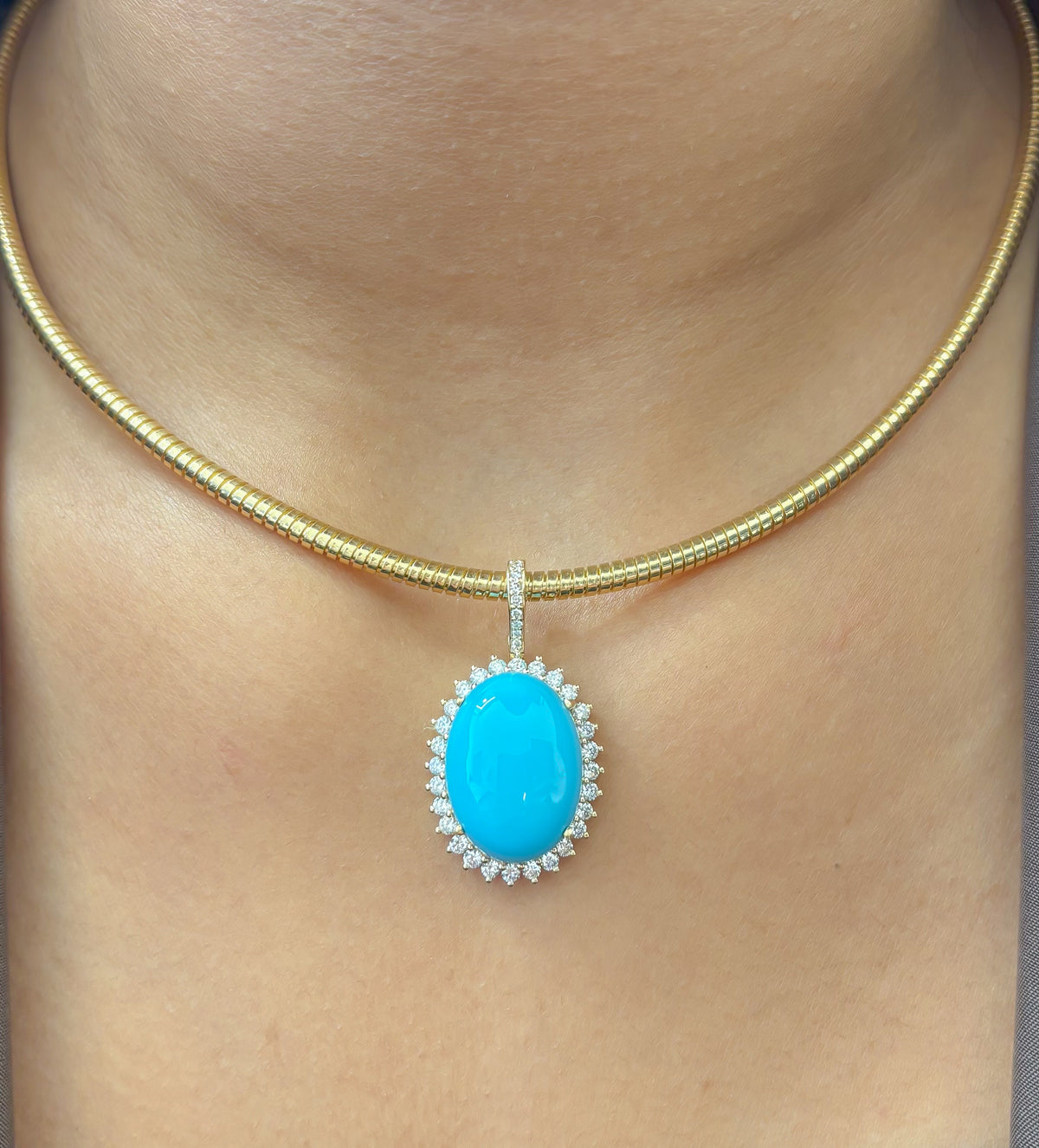 Turquoise Diamond Pendant