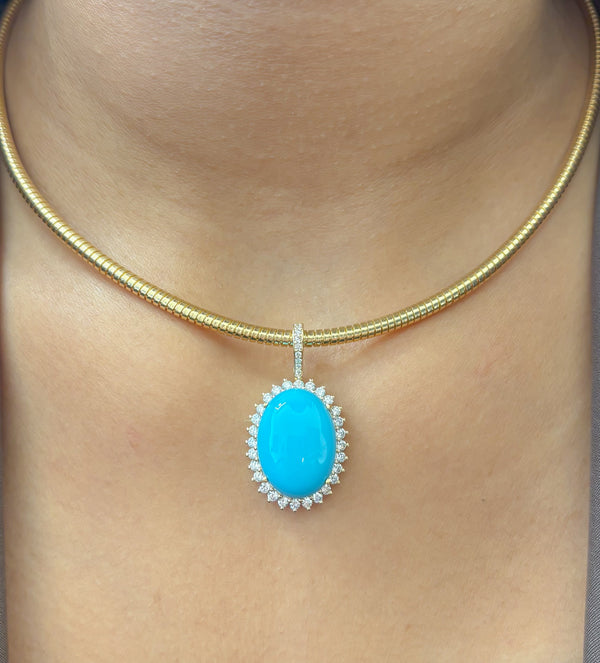 Turquoise Diamond Pendant