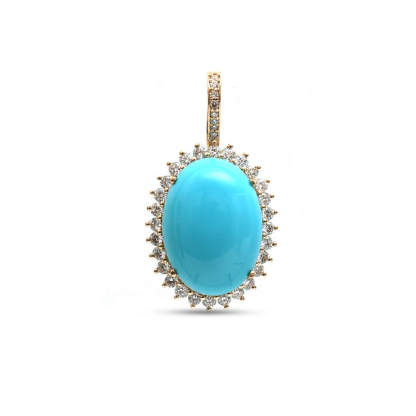 Turquoise Diamond Pendant