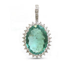 Paraiba Tourmaline Diamond Pendant