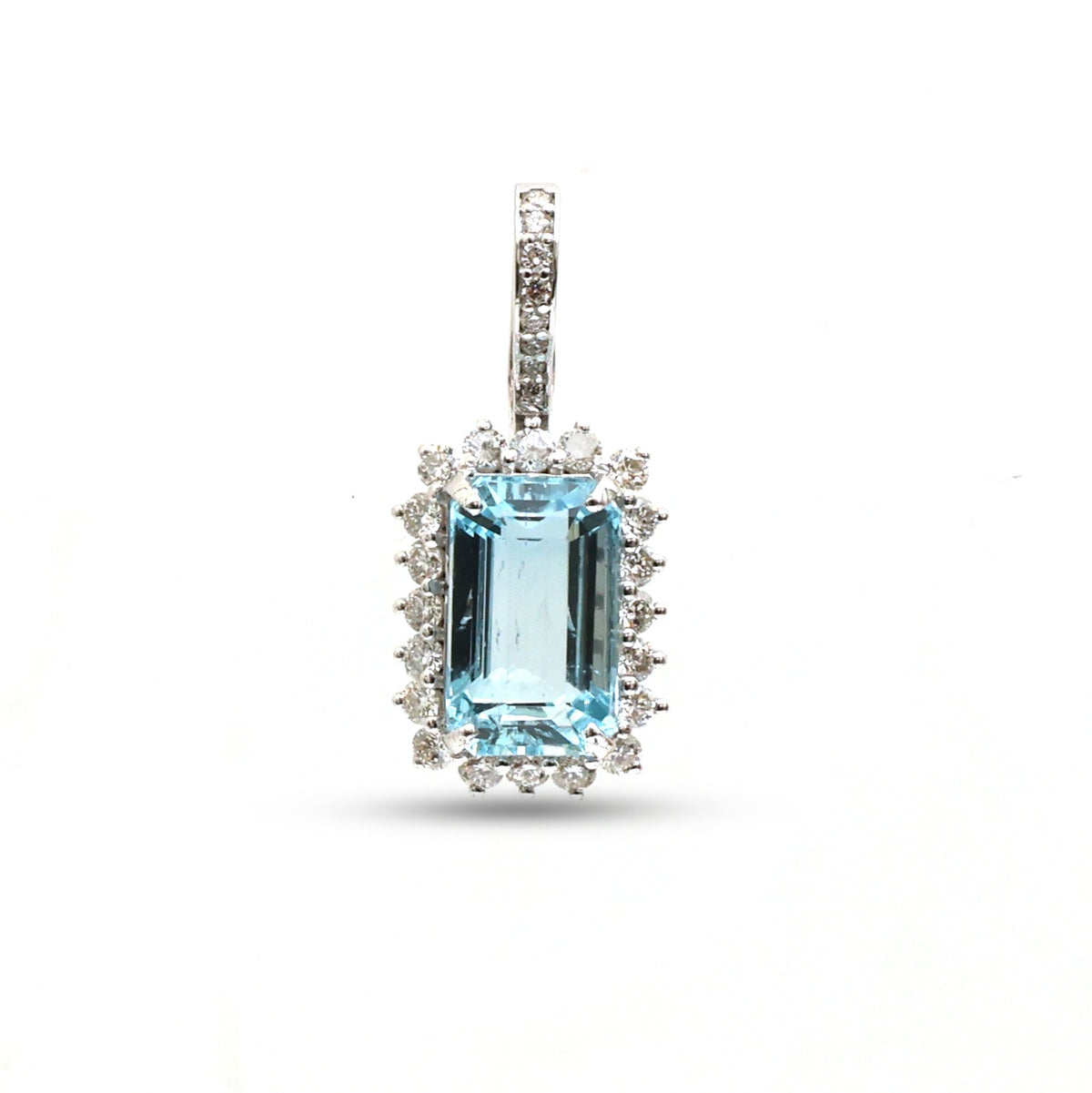 Aquamarine Diamond Pendant