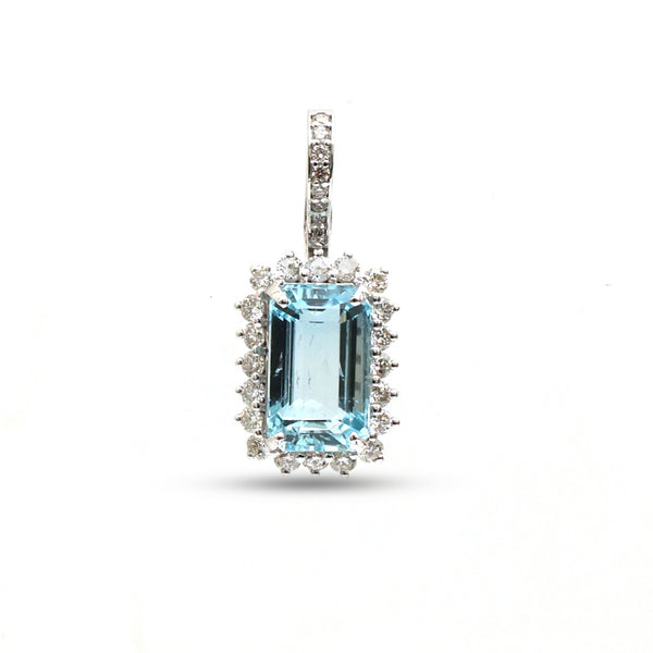 Aquamarine Diamond Pendant