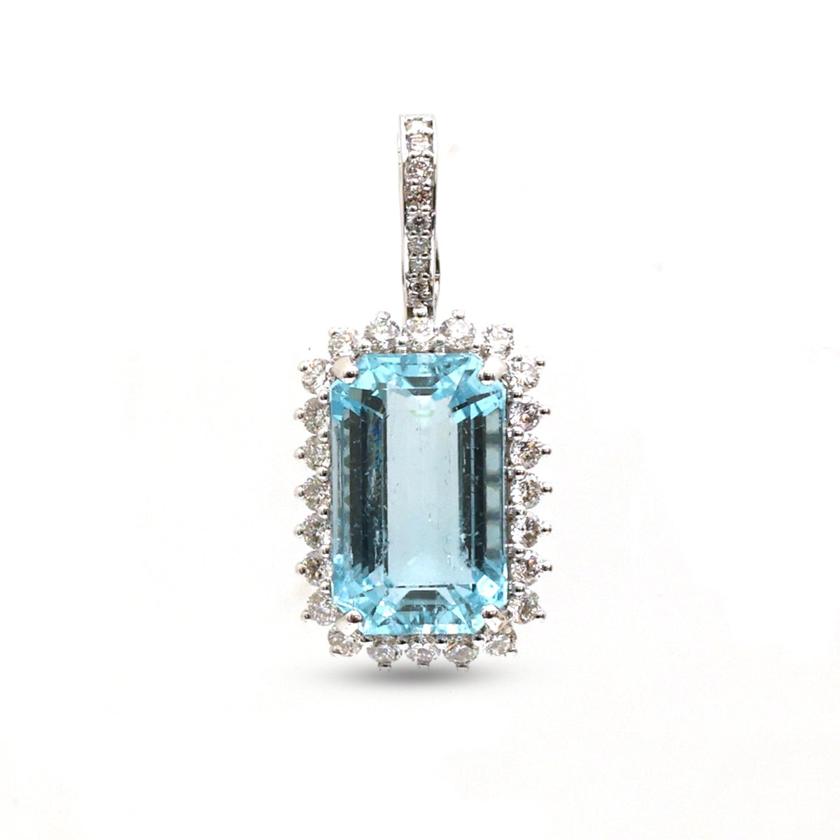 Aquamarine Diamond Pendant