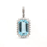 Aquamarine Diamond Pendant