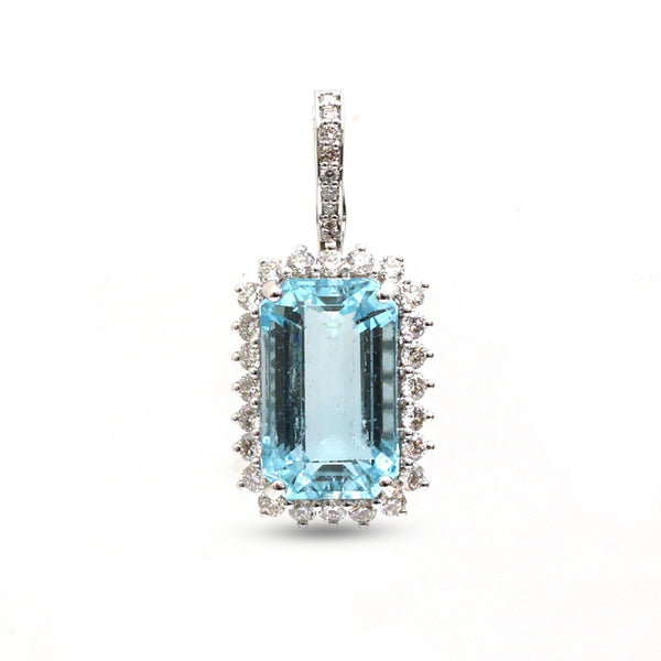 Aquamarine Diamond Pendant