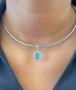 Aquamarine Diamond Pendant