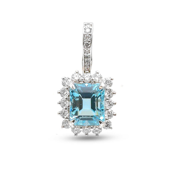 Aquamarine Diamond Pendant