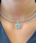Aquamarine Diamond Pendant