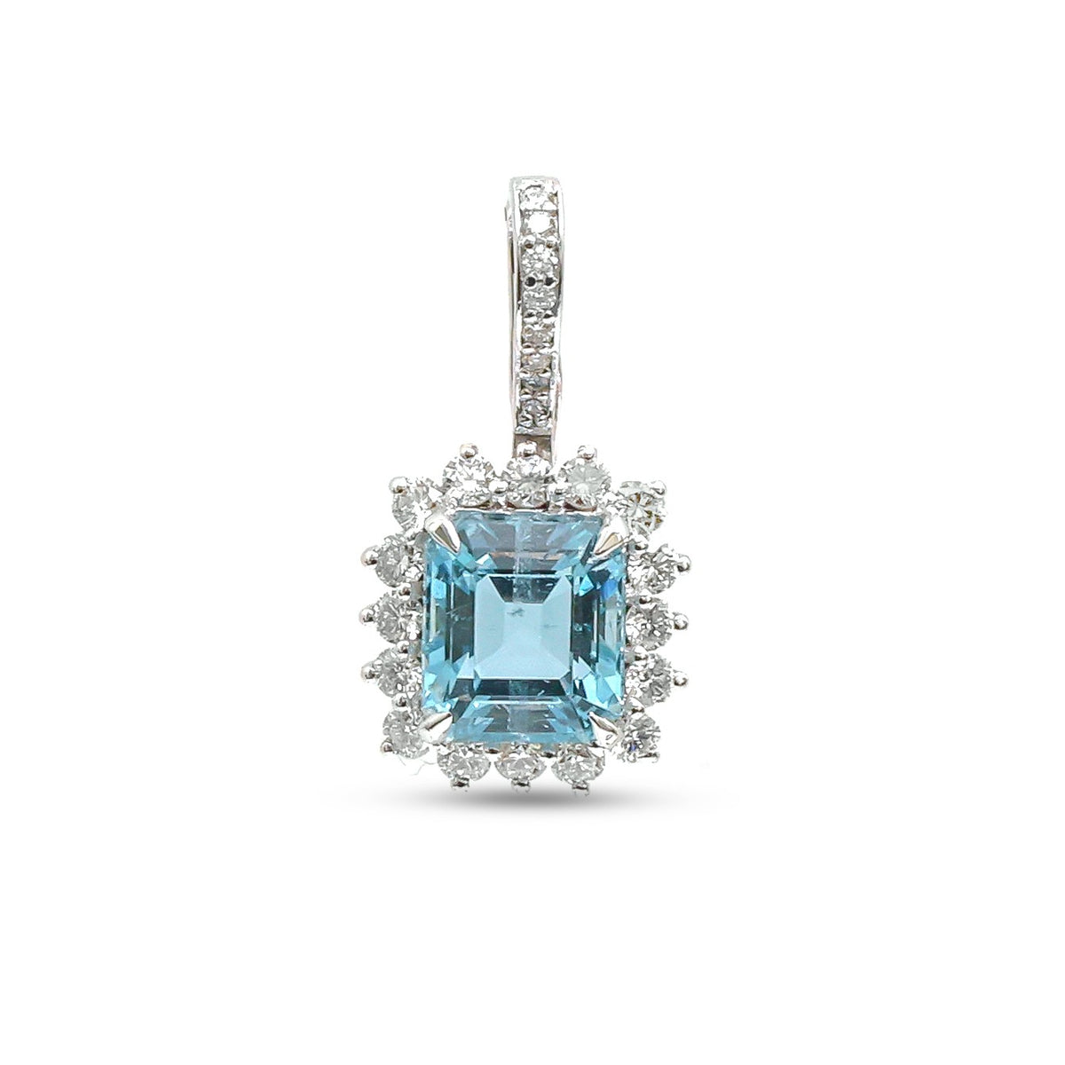 Aquamarine Diamond Pendant