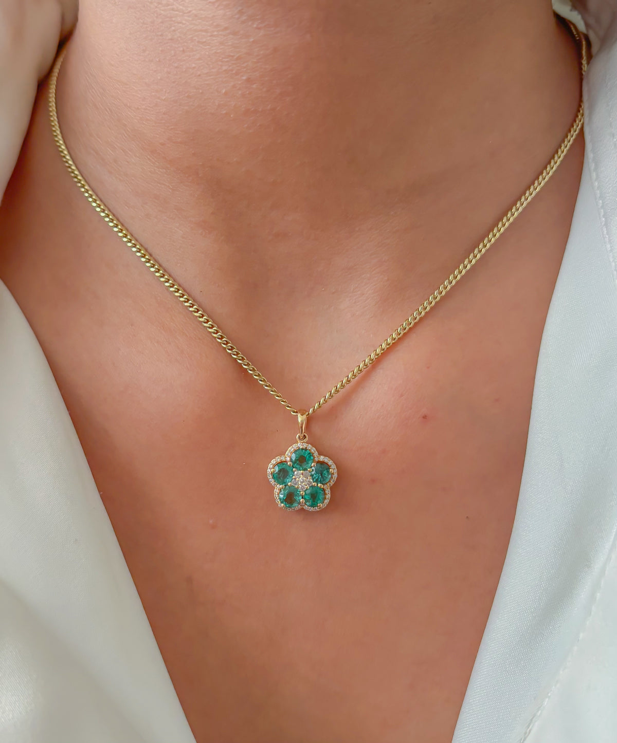 Emerald Diamond Pendant