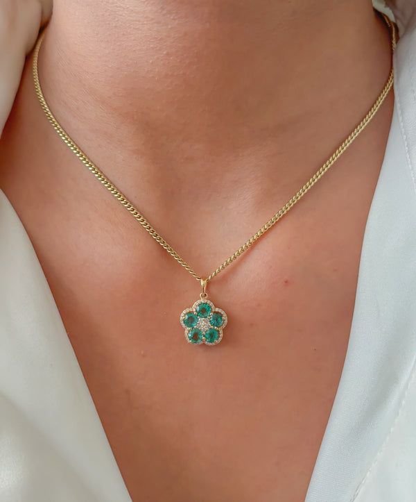 Emerald Diamond Pendant