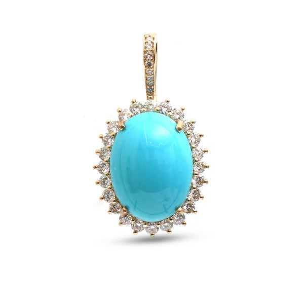Turquoise Diamond Pendant