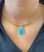 Turquoise Diamond Pendant
