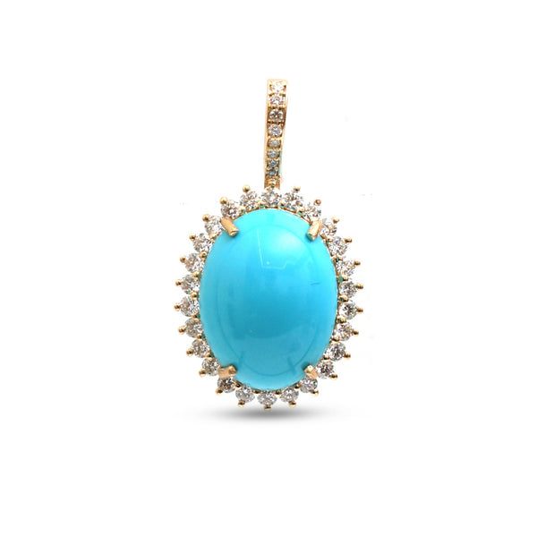 Turquoise Diamond Pendant