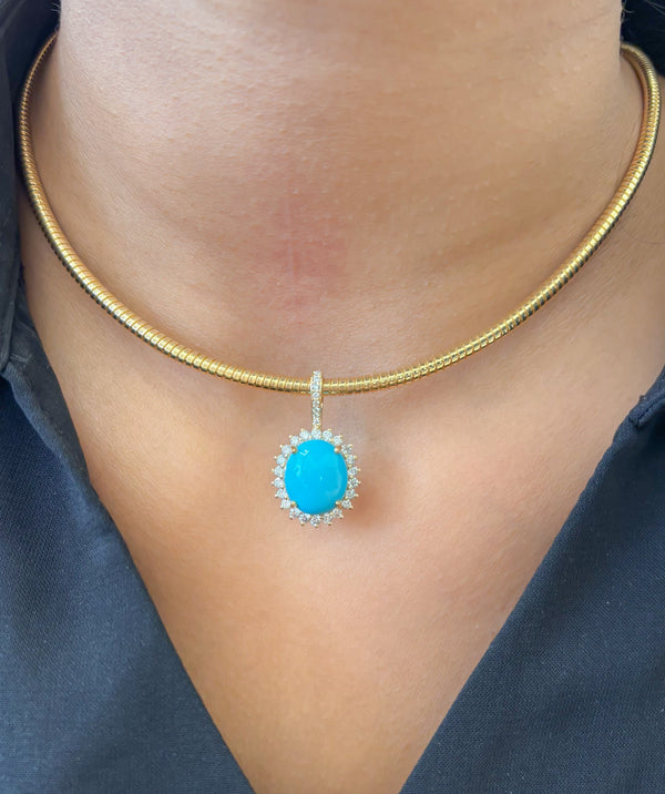 Turquoise Diamond Pendant