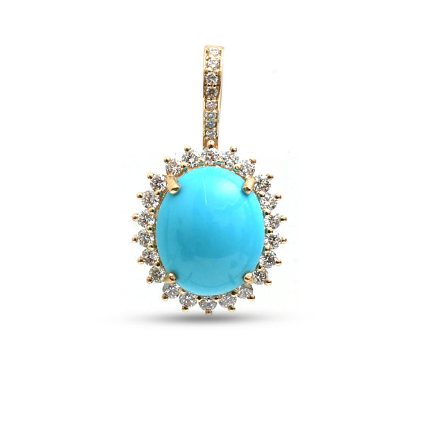 Turquoise Diamond Pendant