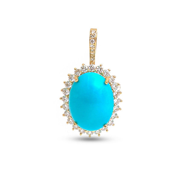 Turquoise Diamond Pendant
