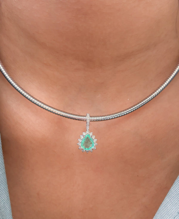 Paraiba Tourmaline Diamond Pendant