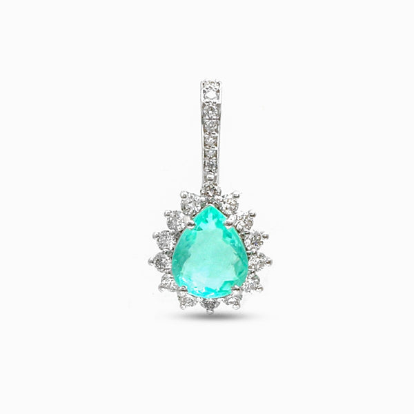 Paraiba Tourmaline Diamond Pendant